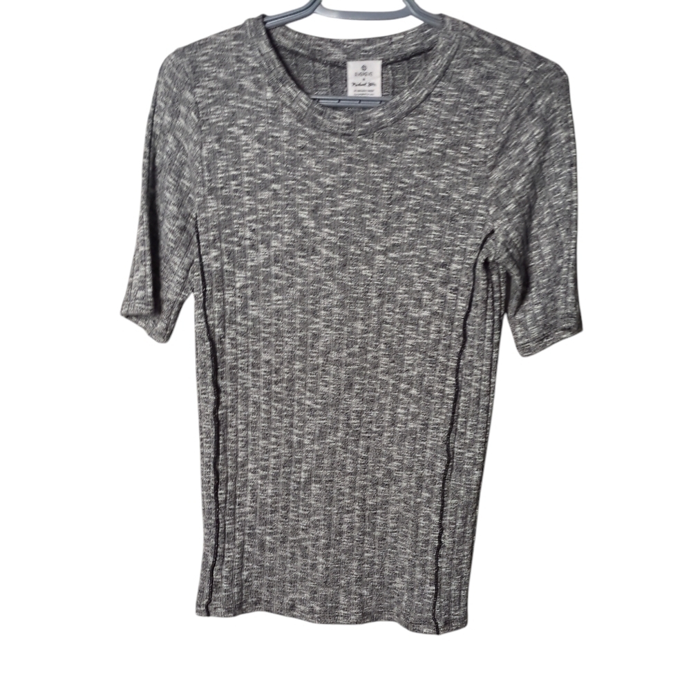 Evereve + Michael Stars Ribbed Gray‎ Mix Shirt Size Small